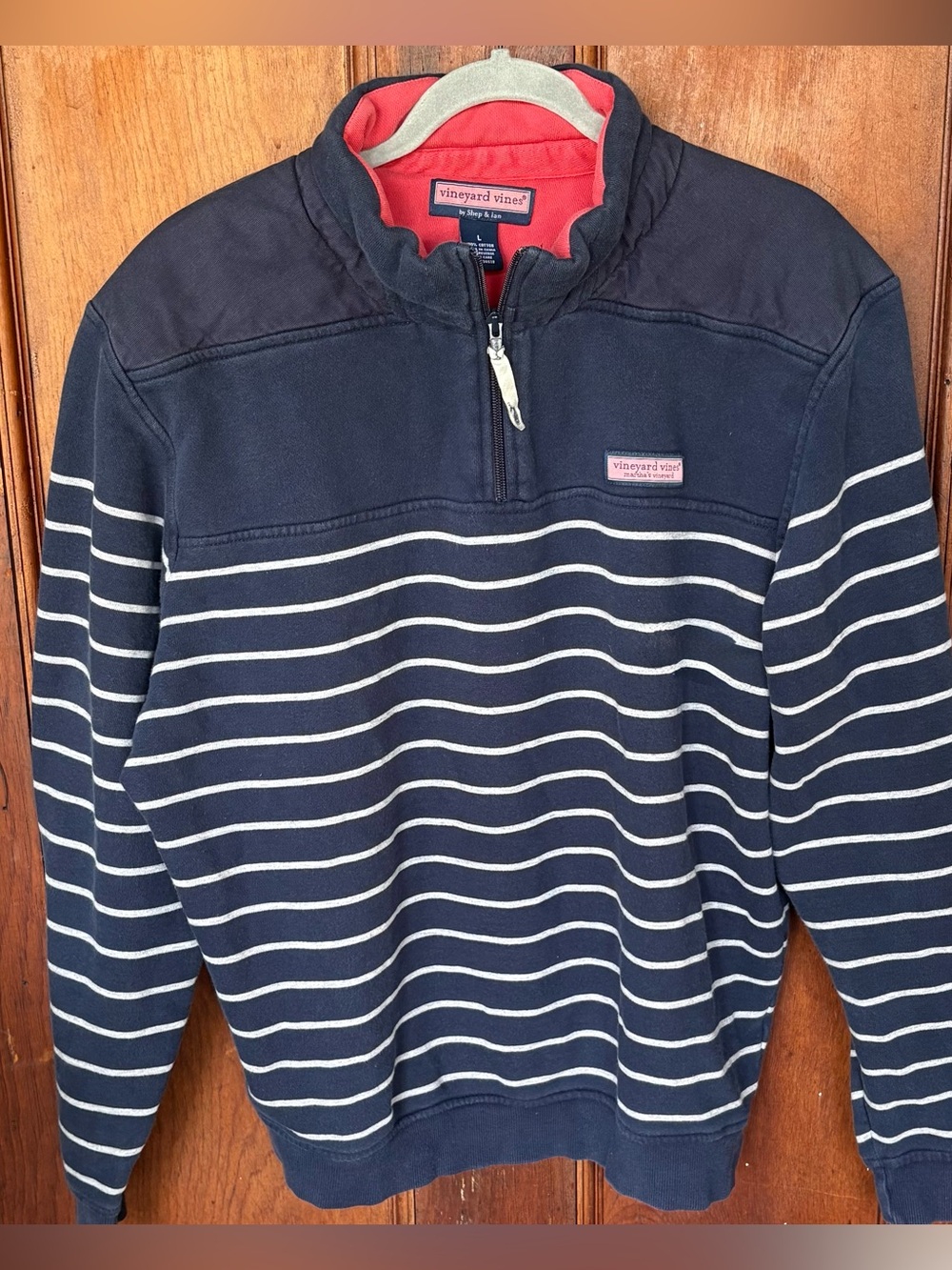 Vineyard Vines Striped Quarter-Zip Shep Shirt Pullover Sweatshirt Size Large